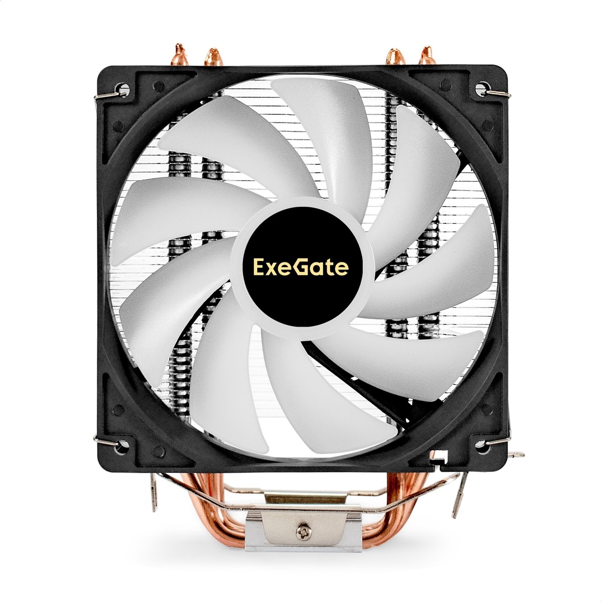 Exegate EX293655RUS Кулер ExeGate Wizard EXX400V2-PWM.FRGB {(Al+Cu, 4 тепл.трубки,LGA775/1150/1151/1155/1156/1200/1700/AM2/AM2+/AM3+/AM4/FM1/FM2/754/939/940, TDP 140W, Fan 120mm, PWM, 800-2400RPM}