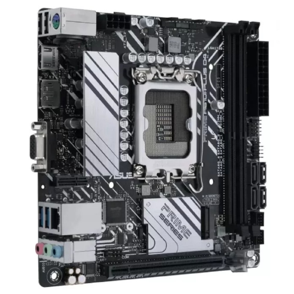 ASUS PRIME H610I-PLUS D4-CSM (Socket 1700, mini ITX, 2xDDR4(64GB), VGA//HDMI/DP, 1xPCIe 4.0x16, 1xLAN, 4xSATA 6Gb/s, 1xM.2, 1xM.2 E key, 2xUSB 3.2, 2xUSB 2.0, 1xPS/2)