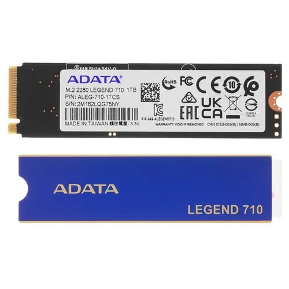 ADATA LEGEND 710 M.2 2280 NVMe PCIe 3.0 x4 1TB 2400/1800 COLOR BOX арт. ALEG-710-1TCS