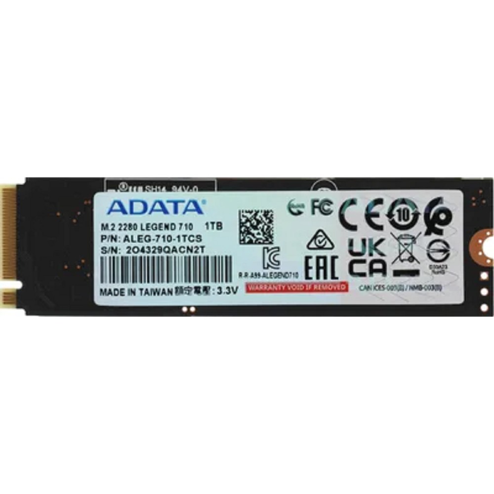 ADATA LEGEND 710 M.2 2280 NVMe PCIe 3.0 x4 1TB 2400/1800 COLOR BOX арт. ALEG-710-1TCS
