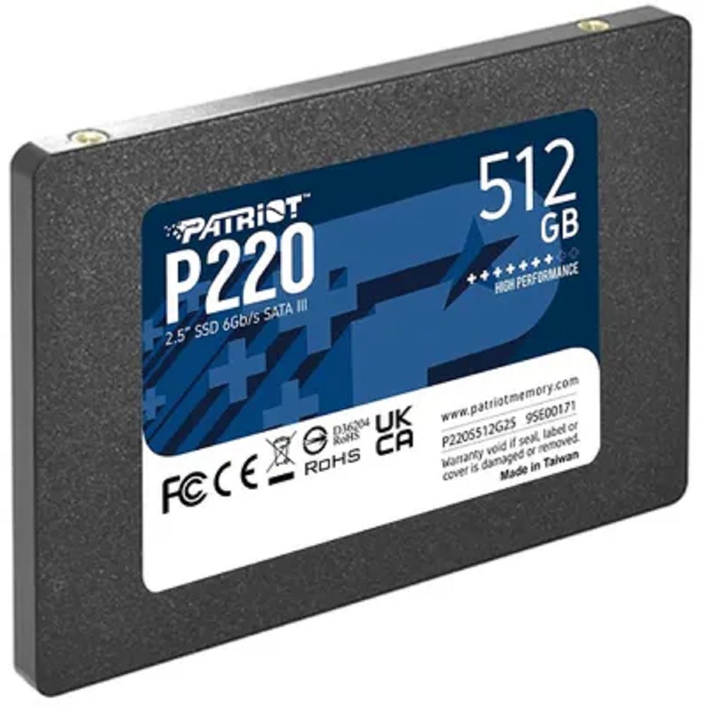 Patriot SSD P220 512GB SATA3 2.5" R550/W500 TBW 960TB 3D NAND арт. P220S512G25