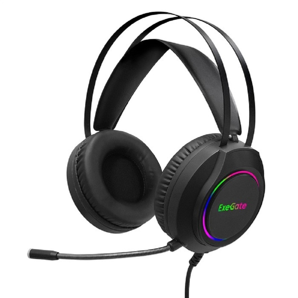 ExeGate Cosmos HS-702GL (объемный звук 7.1, длина кабеля 2.5м, динамик 50мм, 20-20000Гц, RGB подсветка, USB интерфейс, регулировка громкости, Color Box) арт. EX289746RUS