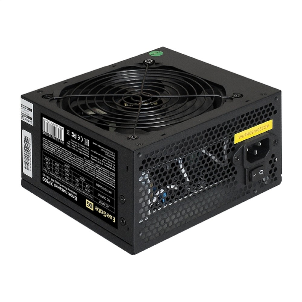 Exegate EX292167RUS Блок питания 800W ExeGate XP800 (ATX, 12cm fan, 24pin, 2x(4+4)pin, 2xPCI-E, 5xSATA, 3xIDE, black)