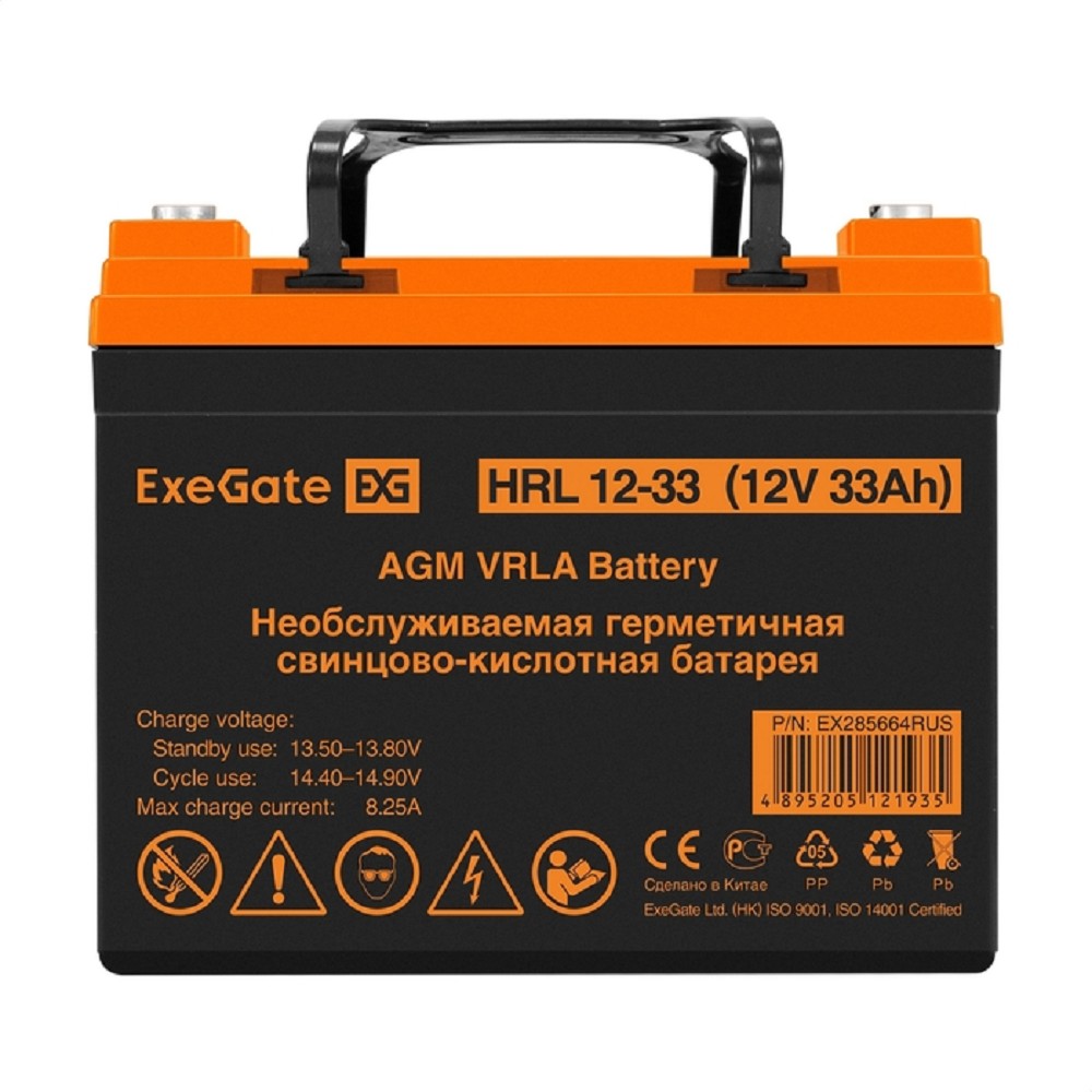 Exegate EX285664RUS Аккумуляторная батарея ExeGate HRL 12-33 (12V 33Ah, под болт М6)