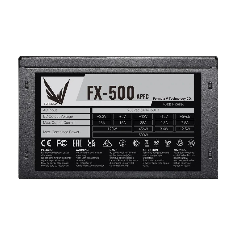 Formula ATX 500W FX-500 (24+4+4pin) APFC 120mm fan 4xSATA RTL No Name