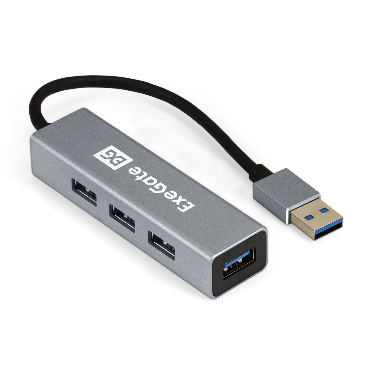 Exegate EX293981RUS USB-Хаб (концентратор) ExeGate DUB-4 (кабель-адаптер USB3.0 --> 4xUSB3.0, Plug&Play, серебристый)