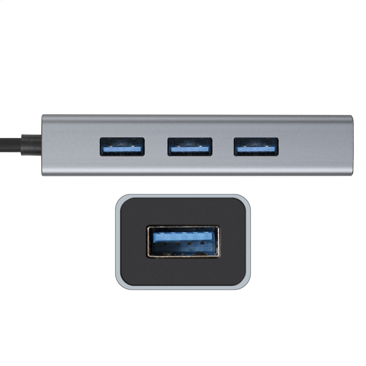 Exegate EX293981RUS USB-Хаб (концентратор) ExeGate DUB-4 (кабель-адаптер USB3.0 --> 4xUSB3.0, Plug&Play, серебристый)