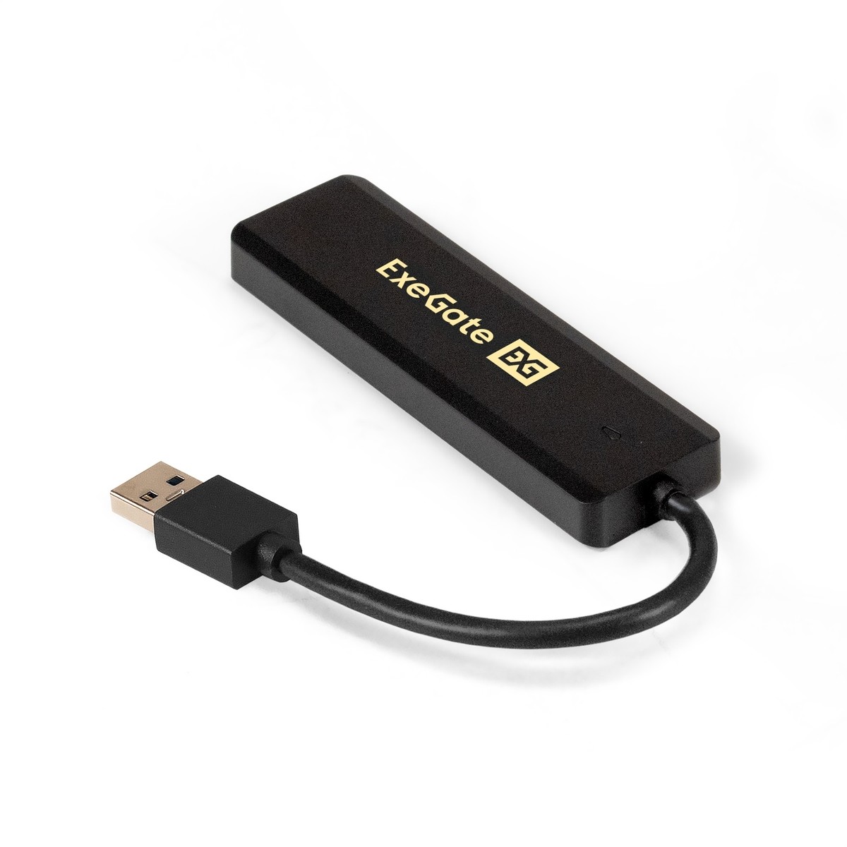 Exegate EX293980RUS USB-Хаб (концентратор) ExeGate DUB-4P/1 (кабель-адаптер USB3.0 --> 4xUSB3.0, Plug&Play, черный)
