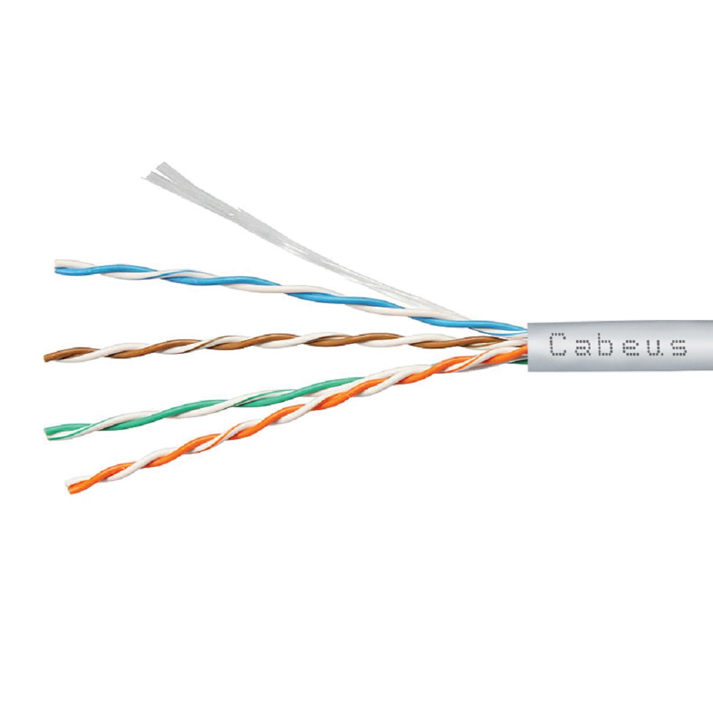 Кабель информационный Cabeus UTP-4P-Cat.5e-SOLID-LSZH-GY кат.5E U/UTP 4 пары LSZH внутренний 305м серый
