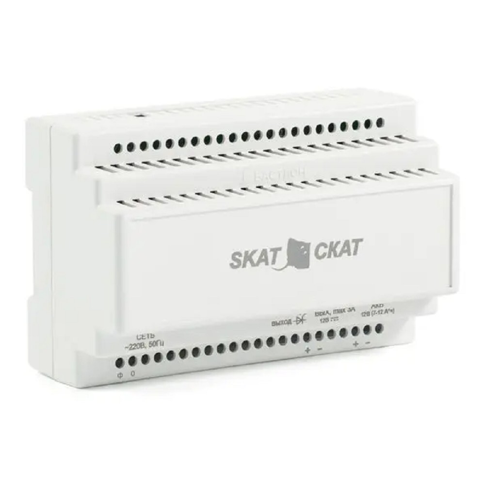 БАСТИОН SKAT-12-3.0 DIN (СКАТ ИБП-12/3-DIN) источник питания 12В 3А пластиковый корпус под DIN рейку 35 мм, МПТ (580) арт. 580 SKAT-12-3.0-DIN
