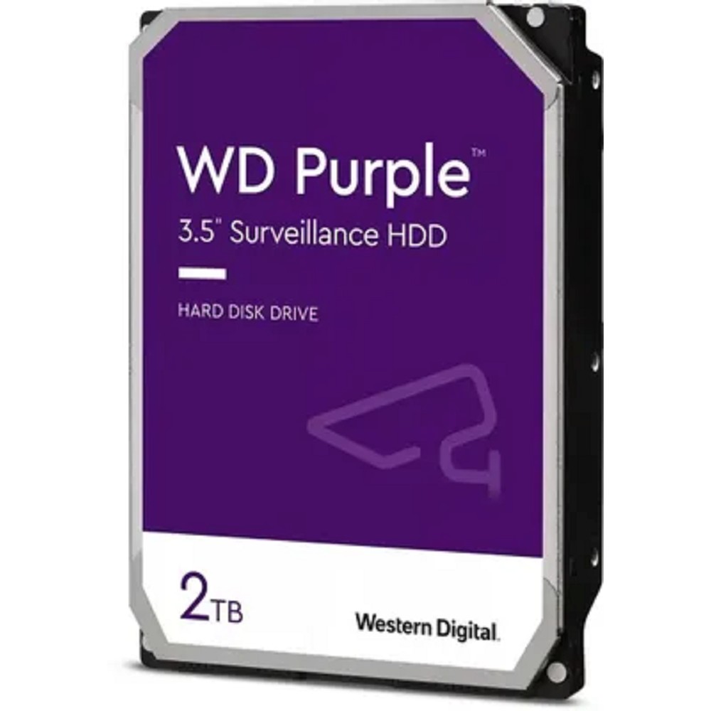 Western Digital Purple HDD 3.5" SATA 2TB, IntelliPower, 64MB buffer (DV&NVR), WD23PURZ, 1 year