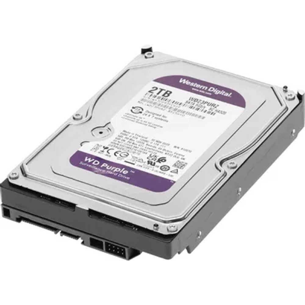 Western Digital Purple HDD 3.5" SATA 2TB, IntelliPower, 64MB buffer (DV&NVR), WD23PURZ, 1 year