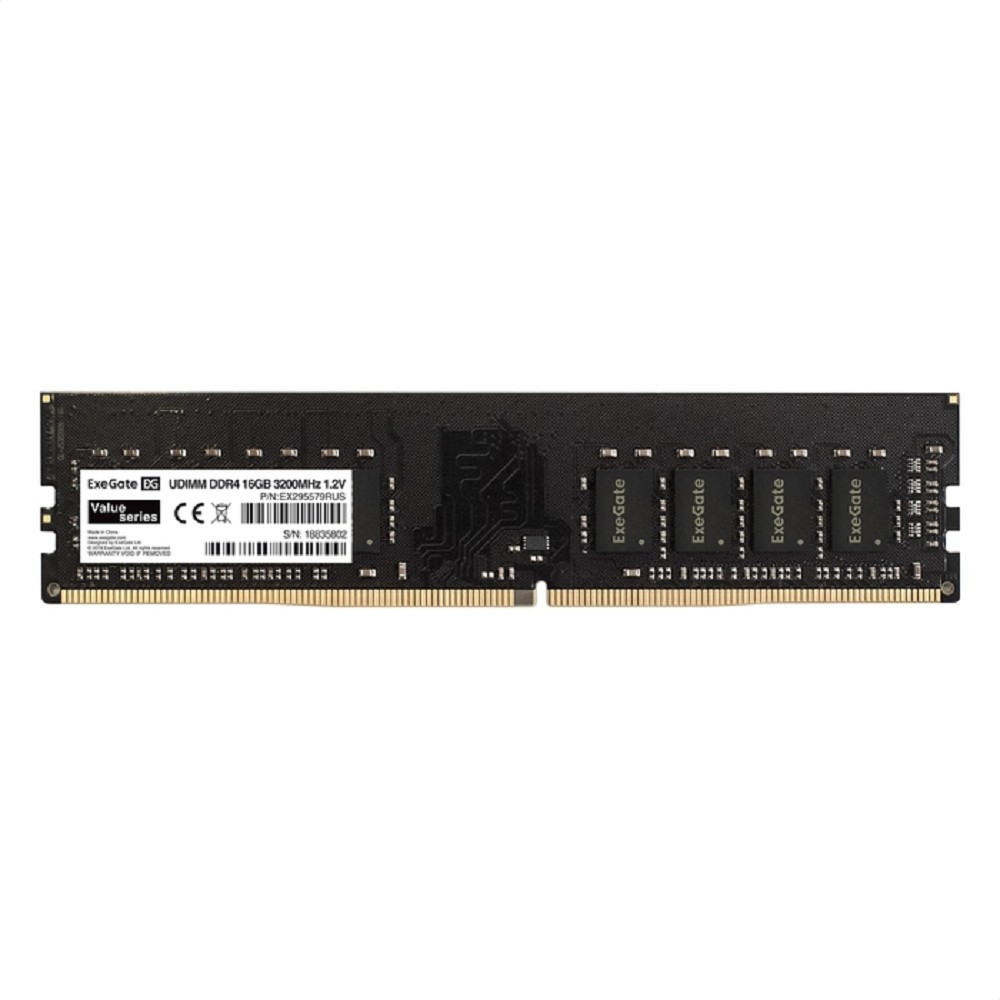 Exegate EX295579RUS Модуль памяти ExeGate Value DIMM DDR4 16GB 3200MHz