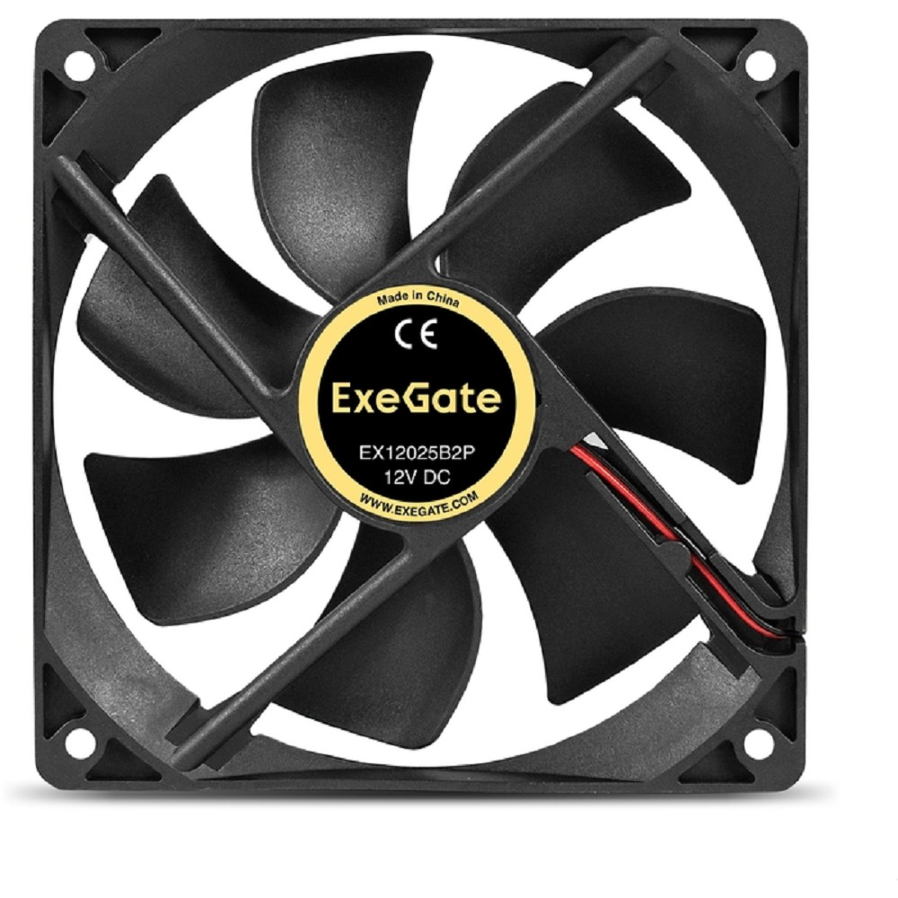 Exegate EX295242RUS Вентилятор 12В DC ExeGate EX12025B2P (120x120x25 мм, 2-Ball (двойной шарикоподшипник), 2pin, 1550RPM, 25dBA)
