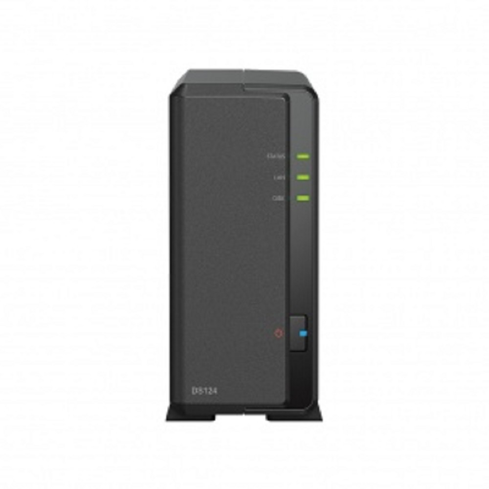Synology QC 1,7GhzCPU/1Gb/upto 1HDD SATA(3.5', 2.5')/2xUSB3.2/1GbE/iSCSI/2xIPcam(upto 12)/1xPS/1YW repl DS118 арт. DS124
