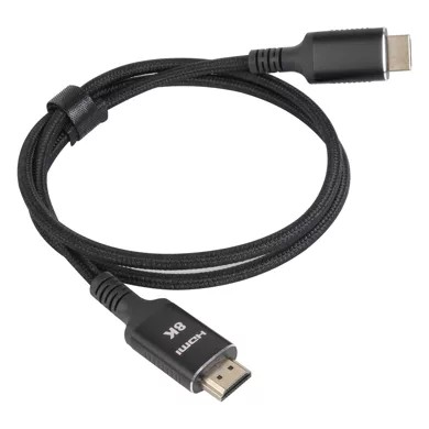 iOpen ACG859B-1.0 Кабель интерфейсный HDMI-HDMI 19M/M,ver. 2.1 8KX60Hz (Econom) оплетка 1m VCOM