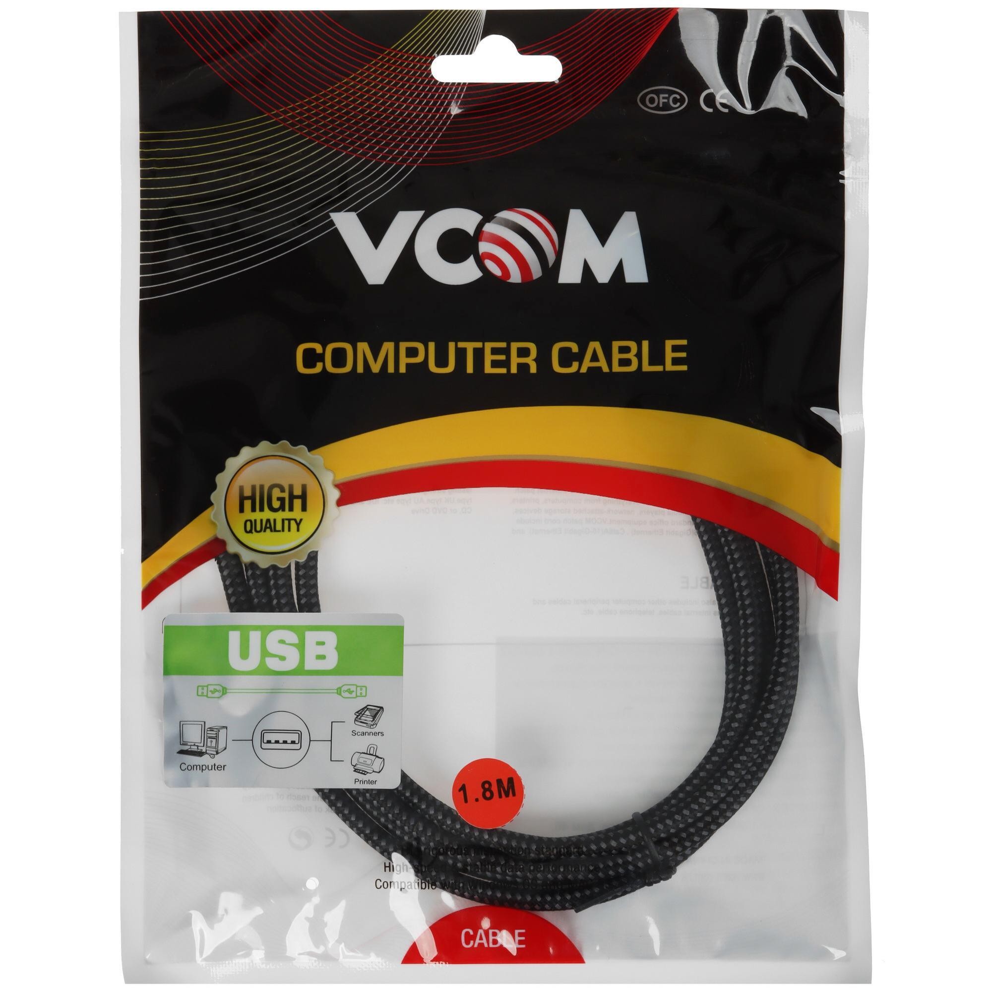 Кабель VCOM USB 3.1 Type-C M/USB 3.1 Type-C M (CU420M-1.8M)