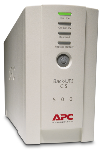 Источник бесперебойного питания для персональных компьютеров APC Back-UPS CS 500VA/300W, 230V, 4xC13 outlets (1 Surge & 3 batt.), Data/DSL protection, USB, PCh, user repl. batt., 1 year warranty