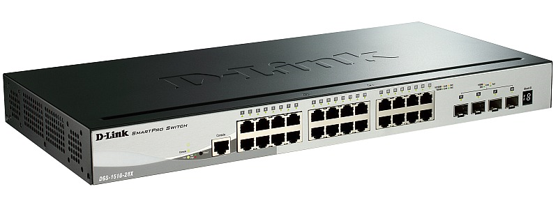 D-Link PROJ Настраиваемый L2+ стекируемый коммутатор, 24x1000Base-T, 4x10GBase-X SFP+, CLI, консольный порт RJ-45 арт. DGS-1510-28X/A1A
