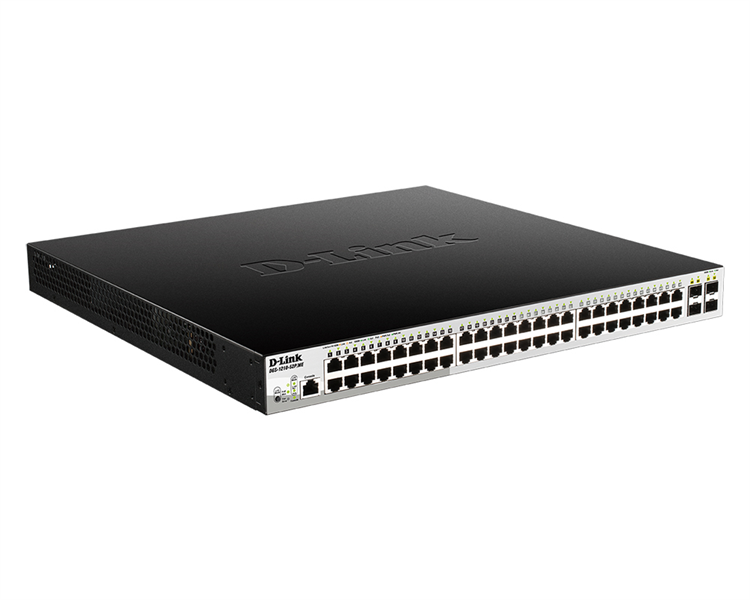 D-Link PROJ Управляемый L2 PoE-коммутатор, 48x1000Base-T PoE, 4x1000Base-X SFP, PoE-бюджет 193 Вт, защита от статического электричества до 6 кВ, CLI, консольный порт RJ-45, поддержка Dying Gasp
