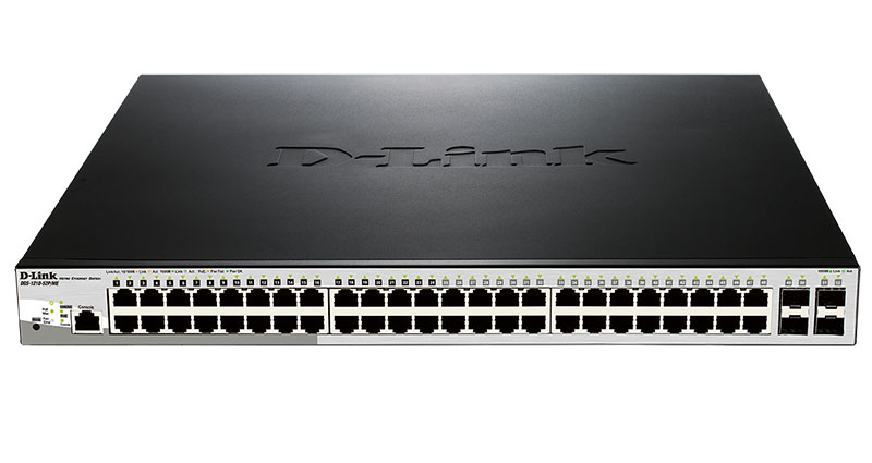 D-Link PROJ Управляемый L2 PoE-коммутатор, 48x1000Base-T PoE, 4x1000Base-X SFP, PoE-бюджет 193 Вт, защита от статического электричества до 6 кВ, CLI, консольный порт RJ-45, поддержка Dying Gasp