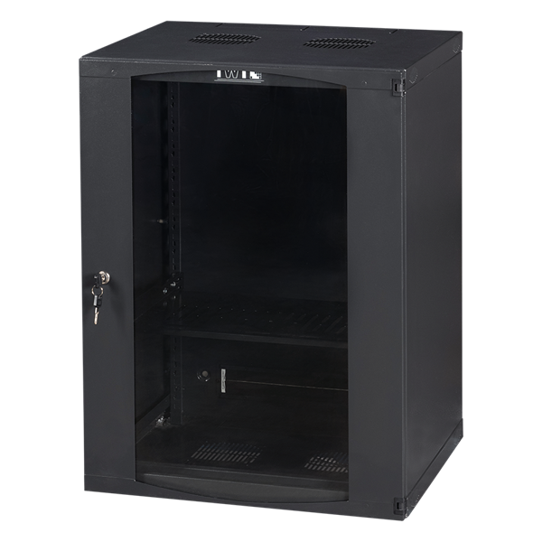 Шкаф настенный Next, 6U 550x450, стеклянная дверь, черный LANMASTER арт. TWT-CBWNG-6U-6X4-BK