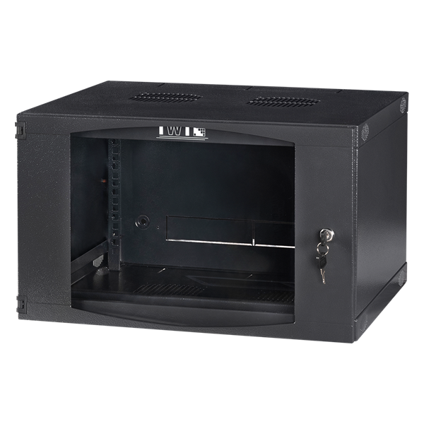 Шкаф настенный Next, 6U 550x450, стеклянная дверь, черный LANMASTER арт. TWT-CBWNG-6U-6X4-BK
