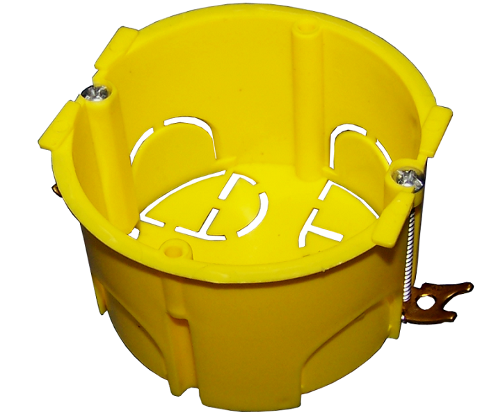 Подрозеточная коробка в стену для суппорта 45х45, желтая LANMASTER арт. TWT-BX45x45-YL