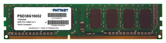 Patriot SL DDR3 DIMM 8GB 1600MHz CL11 1*8GB 11-11-11-28 1,5V арт. PSD38G16002