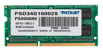 Patriot DDR3 4GB 1600MHz SO-DIMM SINGLE 1*4GB CL11 11-11-11 1.5V (analog PSD34G160081S) арт. PSD34G16002S