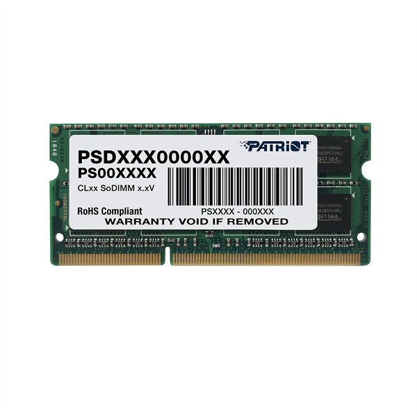 Patriot DDR3L 4GB 1600MHz SO-DIMM SINGLE 1*4GB CL11 11-11-11 1.35V арт. PSD34G1600L2S