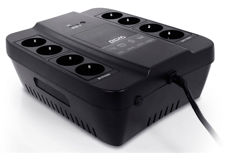 Powercom Back-UPS SPIDER, OffLine, 650VA/390W, Tower, 8xSchuko outlets (4 surge & 4 batt) (332714) арт. SPD-650N