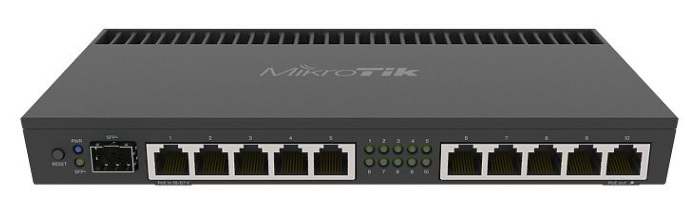 Маршрутизатор MikroTik RouterBOARD 4011iGS+ with Annapurna Alpine AL21400 Cortex A15 CPU (4-cores, 1.4GHz per core), 1GB RAM, 10xGbit LAN, 1xSFP+ port, RouterOS L5, desktop case, rackmount ears, PSU арт. RB4011iGS+RM
