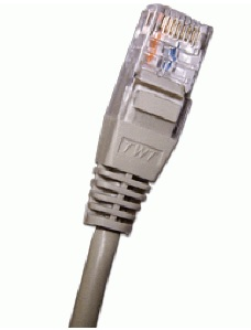 Патч-корд 2-х парный TWT UTP кат.5e, с заливными колпачками, 1.0 м, серый LANMASTER арт. TWT2-45-45-1.0-GY