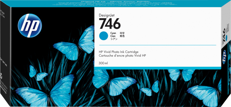 Cartridge HP 746 для DesignJet Z6/Z9+ series, голубой (300мл) (незначительное повреждение коробки)