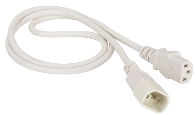 Шнур питания C13-C14, 220В, 10А, белый, 3 метра LANMASTER арт. LAN-PP13/14-3.0-WH
