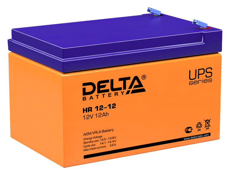 Delta Аккумуляторная батарея для ИБП HR 12-12 (12V / 12Ah) (4614010180001)
