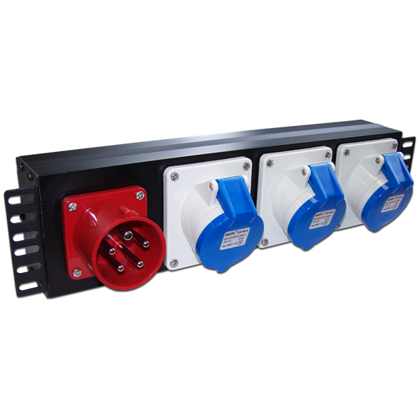 Блок розеток Блок розеток 19, 3-фазный без выключателя, 32A / 380V,1х3 IEC309, без шнура питания, разъем IEC309