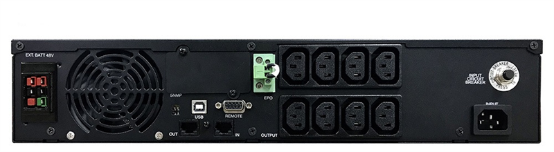 Powercom Smart-UPS SMART RT, Line-Interactive, 1500VA/1350W, Rack/Tower, 8*IEC320-C13 (8 batt), Serial+USB, SNMP Slot, подкл. доп. Батарей (1157679) арт. SRT-1500A LCD