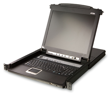 ATEN 17" 8-Port PS/2-USB VGA Single Rail LCD KVM Switch (существенное повреждение коробки) арт. CL5708M-ATA-RG-NC2