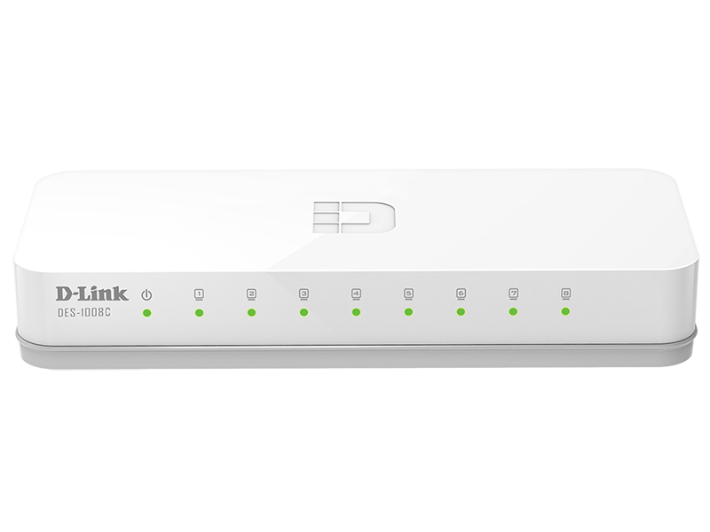 D-Link Неуправляемый коммутатор, 8x100Base-TX, корпус пластик арт. DES-1008C/B1A