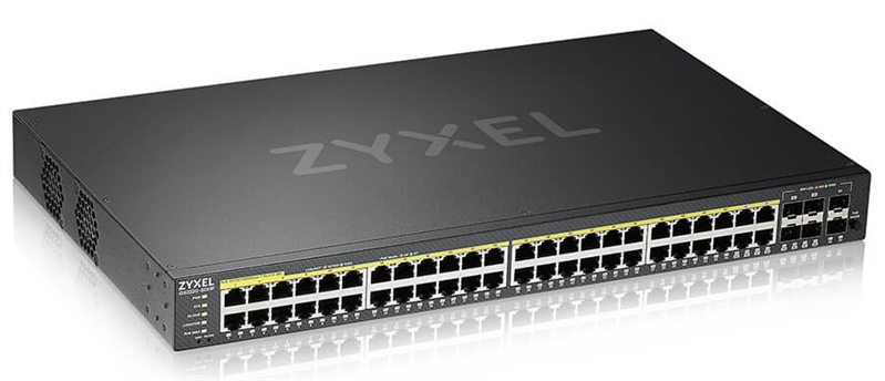 L2 PoE+ Zyxel NebulaFlex Pro GS2220-50HP, rack 19", 44xGE PoE+, 4xCombo (SFP/RJ-45 PoE+), 2xSFP, бюджет PoE 375 Вт