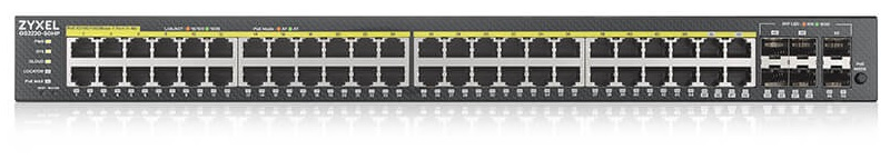 L2 PoE+ Zyxel NebulaFlex Pro GS2220-50HP, rack 19", 44xGE PoE+, 4xCombo (SFP/RJ-45 PoE+), 2xSFP, бюджет PoE 375 Вт