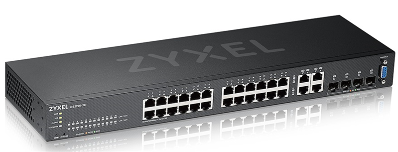 L2 Zyxel NebulaFlex Pro GS2220-28, rack 19", 24xGE, 4xCombo (SFP/RJ-45), бесшумный