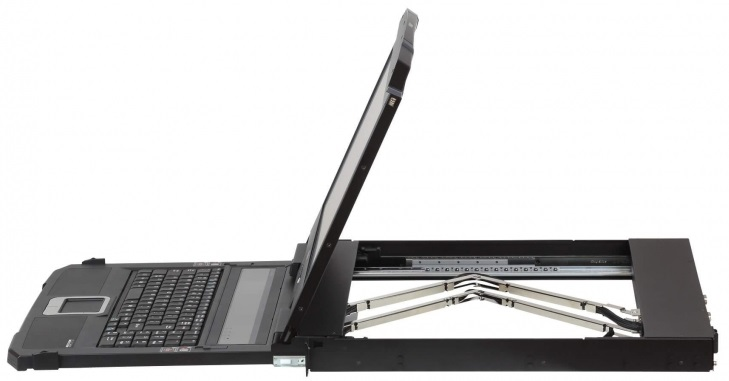 ATEN 1U Ultra Short Depth 18.5” Short Depth USB HDMI Single Rail LCD Console (1920 x 1080)