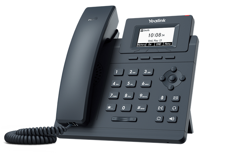 YEALINK SIP-T30P,  1 аккаунт, 2.3" LCD-экран 132х64, PoE, шт. БП в комплекте
