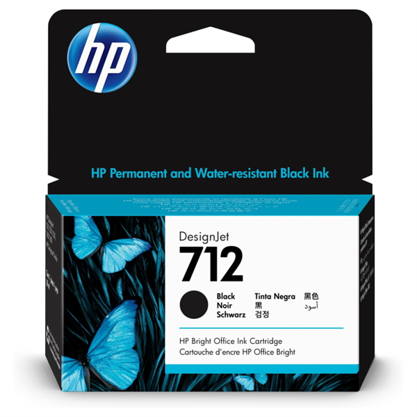 Cartridge HP 712 для DJ T230/T630/T650/Studio, черный, 38 мл