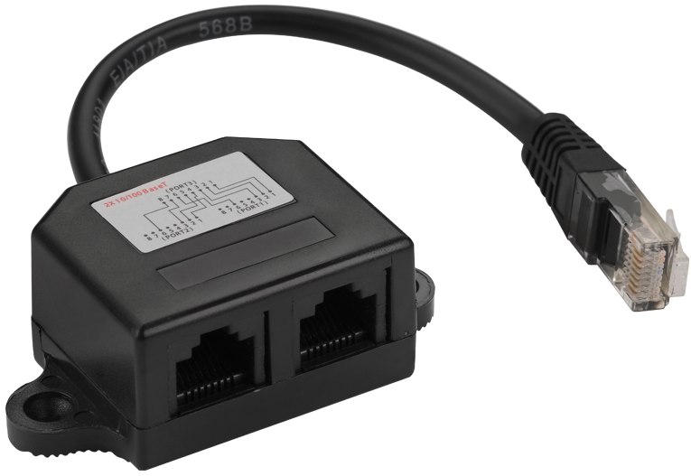 Y-адаптер, 2 компьютерных порта LANMASTER арт. TWT-Y-E2-E2