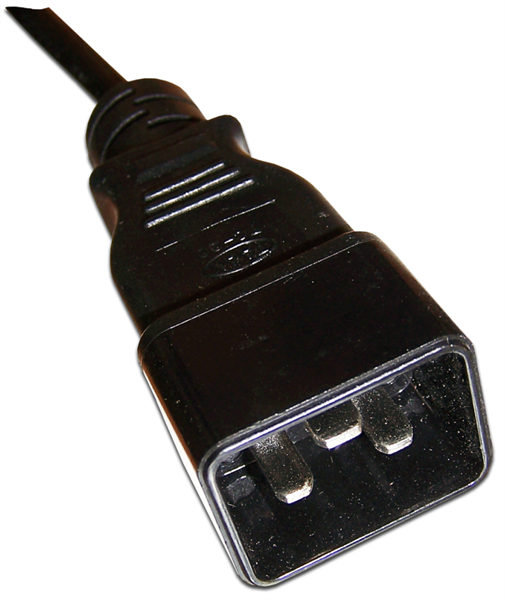 Шнур питания С13-C20, 220В, 10А, черный, 0.5 метра LANMASTER арт. LAN-PP13/20-0.5-BK