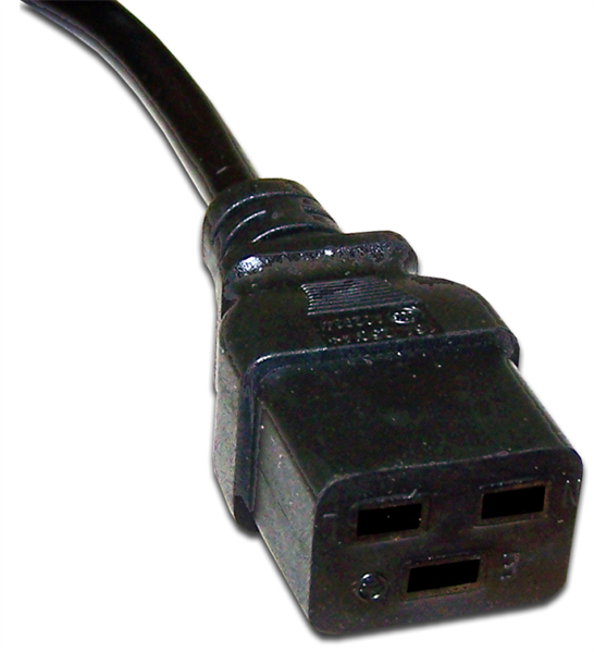 Шнур питания C19-Schuko угловая, 3х1.5, 220В, 16А, черный, 1 метр LANMASTER арт. LAN-PP19/SHA-1.0-BK